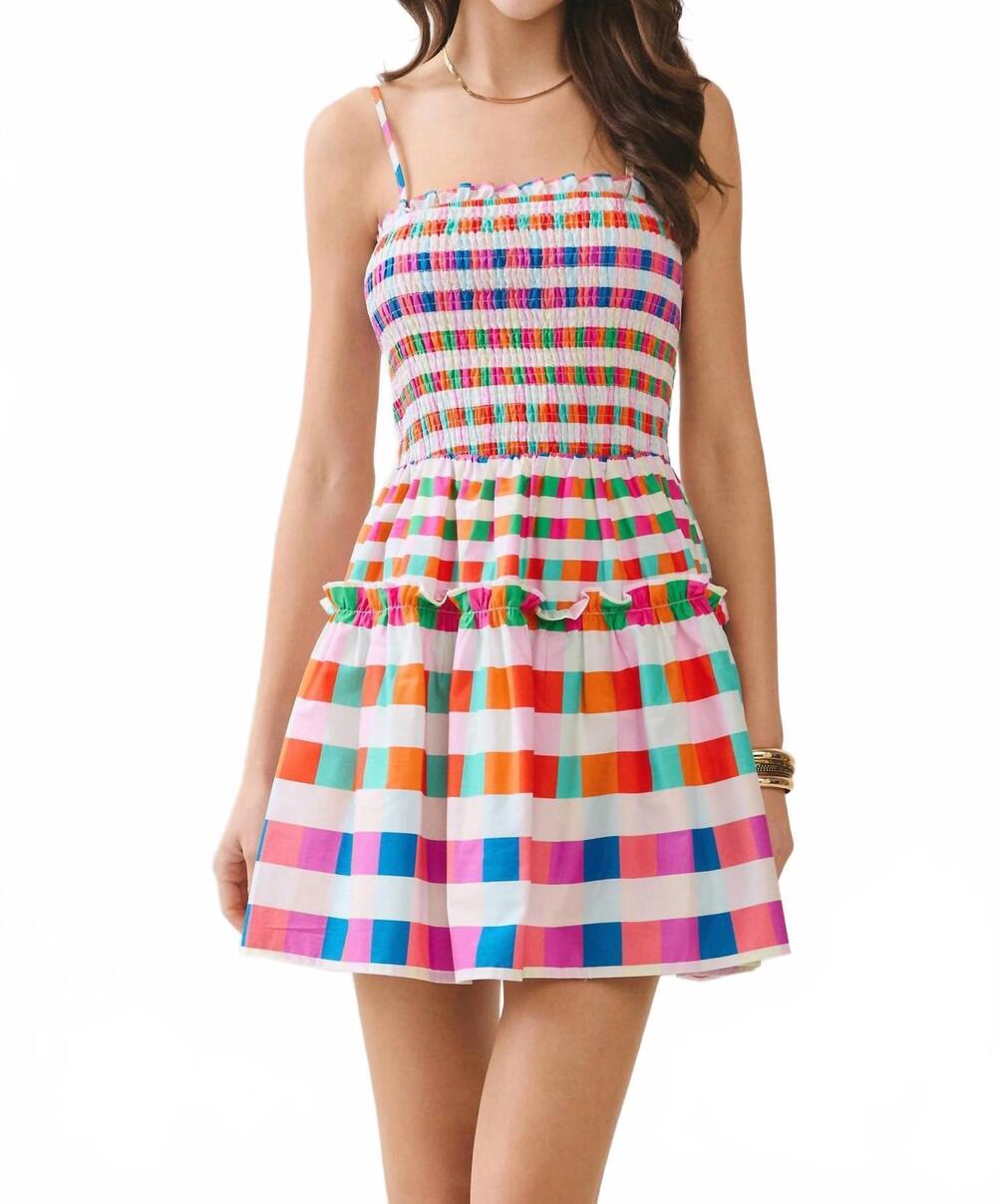 NEW TCEC pixel punch mini dress in multi